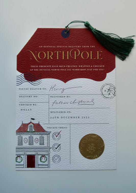 North Pole Stocking Tags