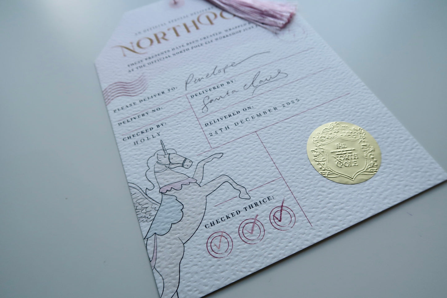 North Pole Stocking Tags
