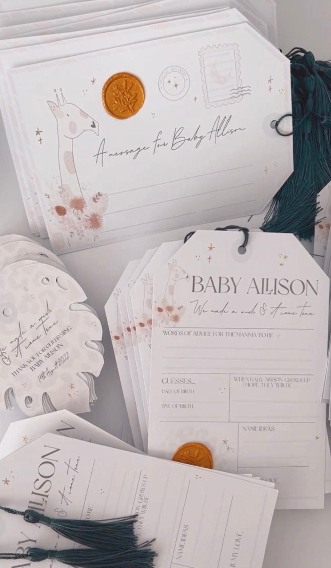 BESPOKE Advice & Guess Tags- Baby shower, Bridal, Naming Ceremony