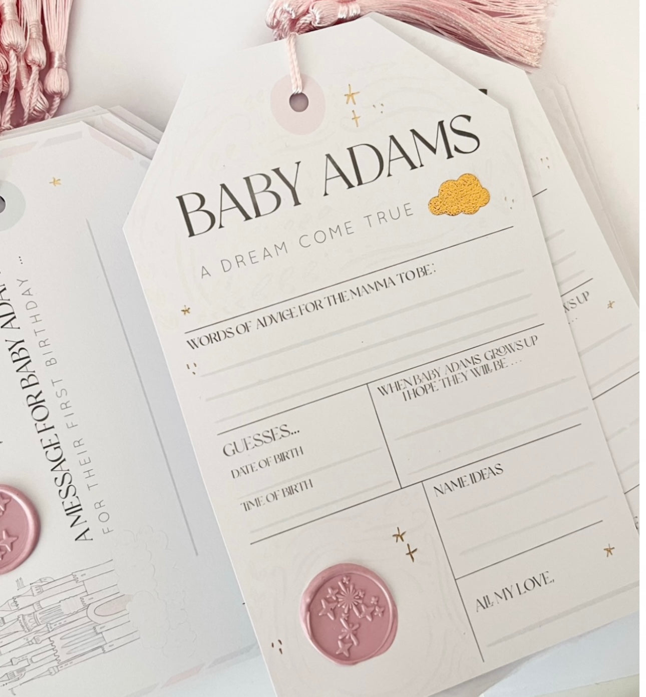 BESPOKE Advice & Guess Tags- Baby shower, Bridal, Naming Ceremony